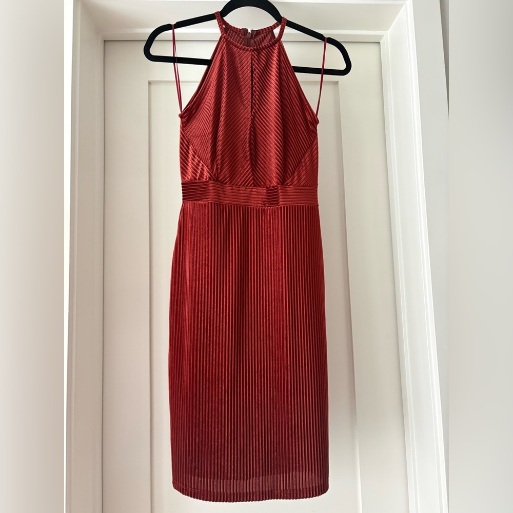 Elegant Rust halter Dress
